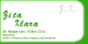 zita klara business card