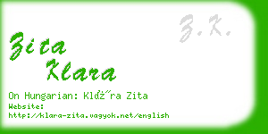 zita klara business card